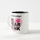 水曜日We衣服ピンクバレンタおもしろいイン ツートーンマグカップ (正面左)