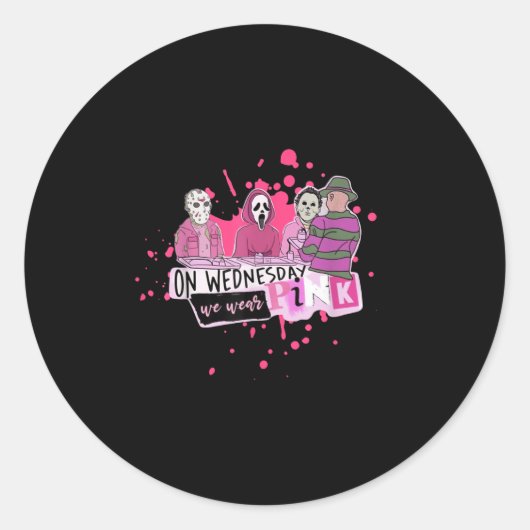 水曜。ホラー悪役ハロウィン10月ソク ラウンドシール (正面)