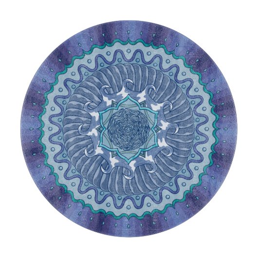 水曼荼羅硝子切板 カッティングボード (正面)