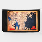 水木版プリント幟付き橋 横断幕 (横)