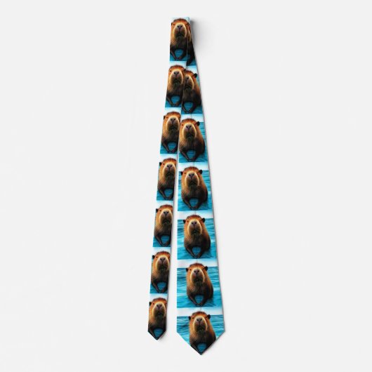 水柄のカピバラ ネクタイ (裏面)