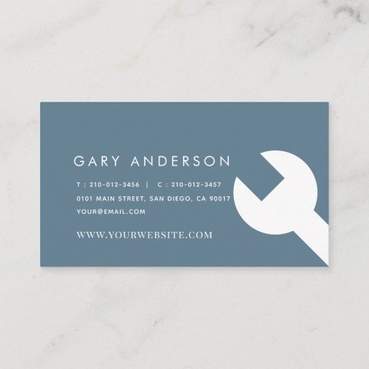 水栓と配管の青い配管 名刺 (裏面)