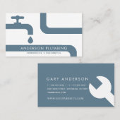 水栓と配管の青い配管 名刺 (正面/裏面)