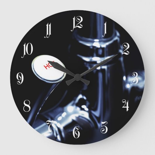 水栓のハンドルレバー ラージ壁時計 (正面)