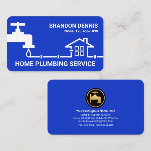 水栓のホームパイプライン配管の漏れ 名刺 (正面/裏面)