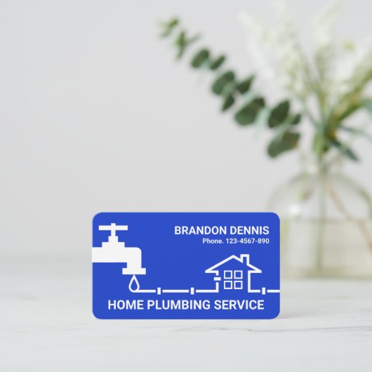 水栓のホームパイプライン配管の漏れ 名刺 (スタンド正面)