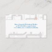 水栓のロゴ | パイプシステムの背景 名刺 (裏面)