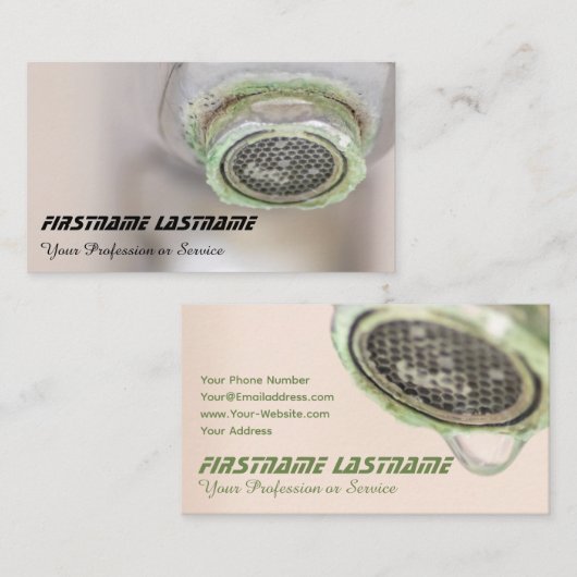 水栓の配管工、ブリキ職人と金属製屋上の水滴を滴らせる 名刺 (正面/裏面)