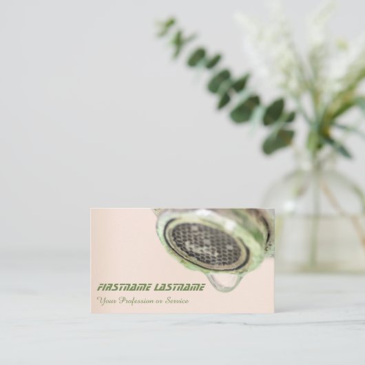 水栓の配管工、ブリキ職人と金属製屋上の水滴を滴らせる 名刺 (スタンド正面)