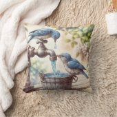 水栓付きレトロ2羽 クッション (ブランケット)