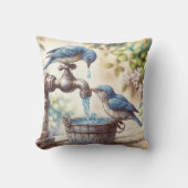 水栓付きレトロ2羽 クッション (正面)