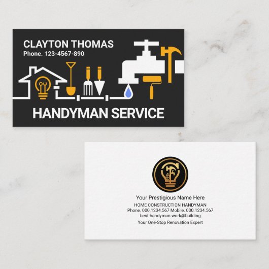 水栓配管建築ツー縁どル 名刺 (正面/裏面)