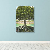 水根のある木 キャンバスプリント (インサイチュ (ウッドフロア))