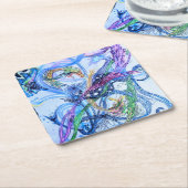 水様ニューロン スクエアペーパーコースター (アングル)