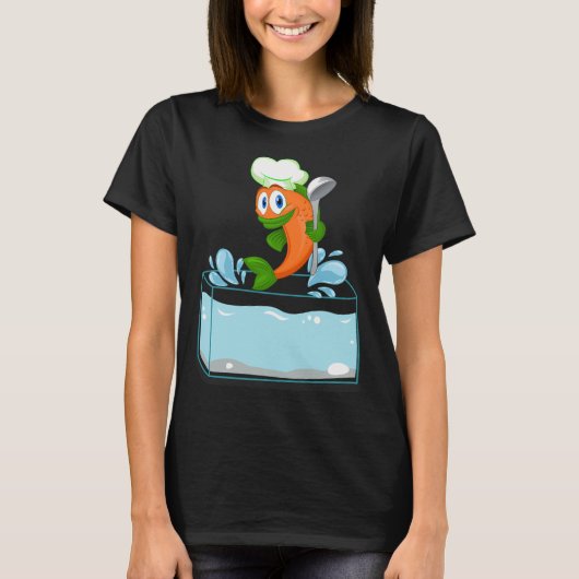 水槽から投げ出された魚 Tシャツ (正面)