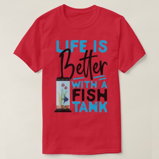 水槽で海水族館の生活が楽しめる Tシャツ (デザイン正面)