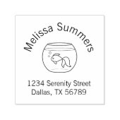 水槽のアーチアドレスに入った金魚 セルフインキングスタンプ (デザイン)