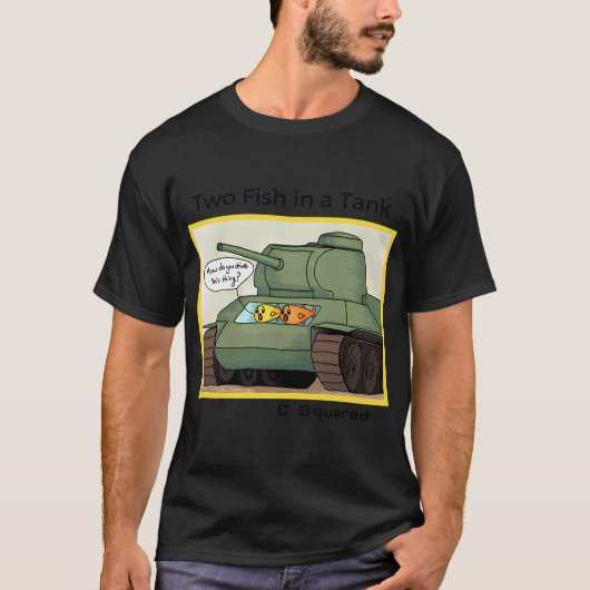 水槽の中の2匹の魚 Tシャツ (正面)