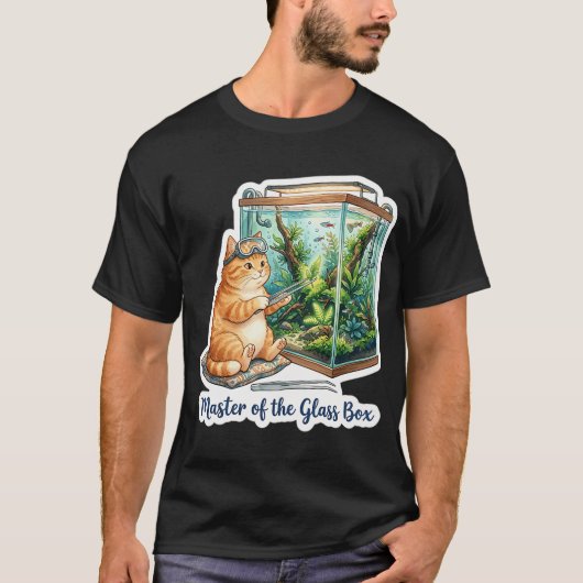 水槽の達人 - アクアスケーピング 猫 Tシャツ (正面)