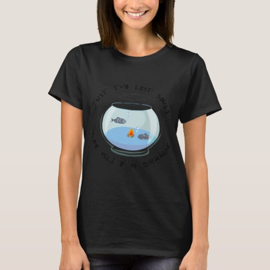 水槽を泳ぐ二人の失われた魂 Tシャツ (正面)