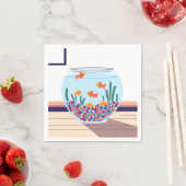 水槽 水彩画 デザイン スタンダードカクテルナプキン (インサイチュ)