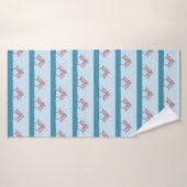 水模様のピンクのフラミンゴ2 バスタオル (バスタオル)