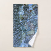 水模様の川の岩の波打つ水流 バスタオルセット (ハンドタオル)