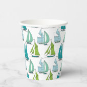 水模様の帆船 紙コップ (右)