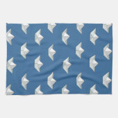 水模様の折り紙ボート キッチンタオル (横)