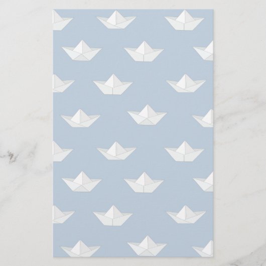 水模様の折り紙ボート 便箋 (正面)