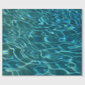 水模様レイク海ティール(緑がかった色)青い波 ラッピングペーパー (フラット)