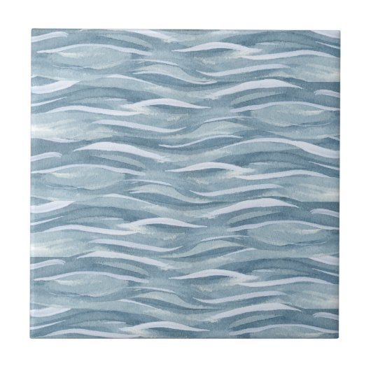 水模様(青) タイル (正面)