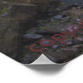 水橋の下のプリントと聖なる書物、 経典詩 ポスター (角)