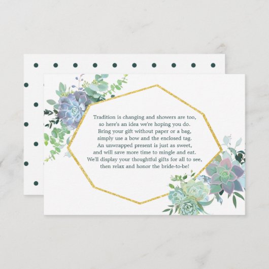 水気が多いブライダルシャワーの挿入物カード エンクロージャーカード (正面/裏面)