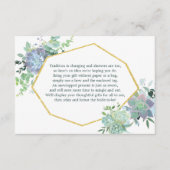 水気が多いブライダルシャワーの挿入物カード エンクロージャーカード (正面)