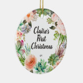 水気が多いベビーの初めてのクリスマスのオーナメント セラミックオーナメント (右)