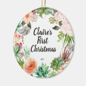 水気が多いベビーの初めてのクリスマスのオーナメント セラミックオーナメント (左)