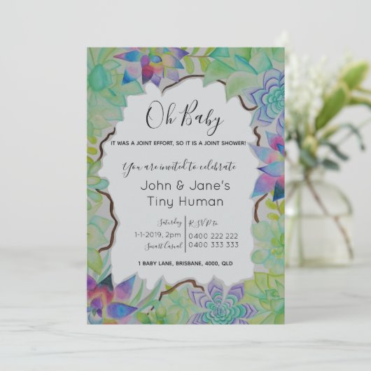 水気が多いベビーシャワーの招待状 招待状 (スタンド正面)