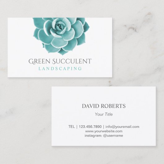 水気が多い植物の造園サービス庭 名刺 (正面/裏面)