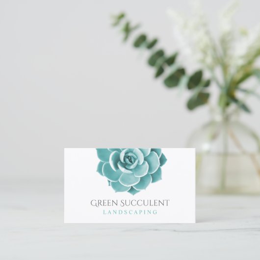 水気が多い植物の造園サービス庭 名刺 (スタンド正面)