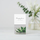 水気が多い白黒ストライプの名刺 名刺 (スタンド正面)