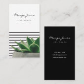 水気が多い白黒ストライプの名刺 名刺 (正面/裏面)