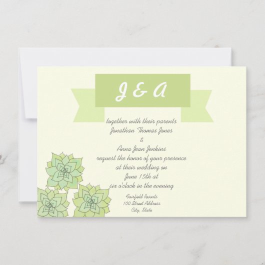 水気が多い結婚式招待状 招待状 (正面)