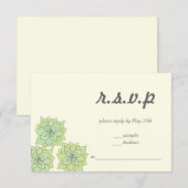 水気が多い結婚RSVP 出欠カード (正面/裏面)