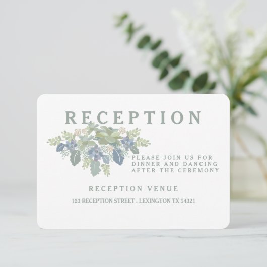 水気が多い花束の花の結婚披露宴カード エンクロージャーカード (スタンド正面)