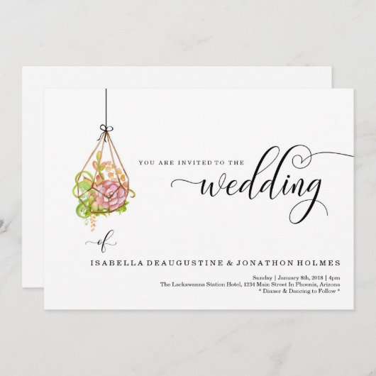 水気が多くぶら下がったな陸生動物飼育器の結婚式招待状 招待状 (正面/裏面)