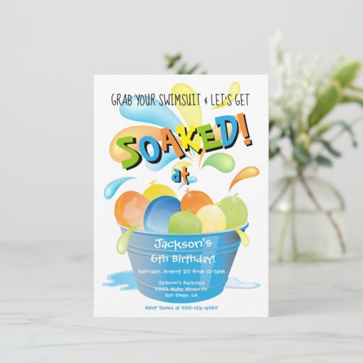 水気球の誕生日パーティー 招待状 (スタンド正面)