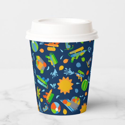 水気球ウォーターガンプールパーティー子供の誕生日 紙コップ (正面)