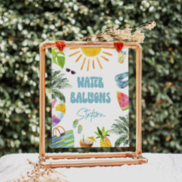 水気球ステーション標識 ポスター