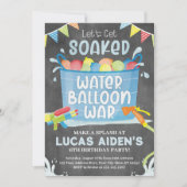 水気球誕生日招待状バルーン戦争 招待状 (正面)